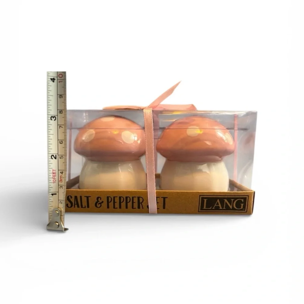 Lang Mushroom Salt & Pepper Shaker Set - Pink and White